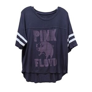RECYCLED‎ KARMA Pink Floyd Algie Pig Short Sleeve Tee Gray Size Small Flowy Fit